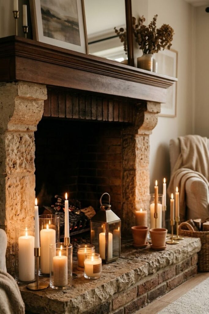 1. Layered Candle Arrangement