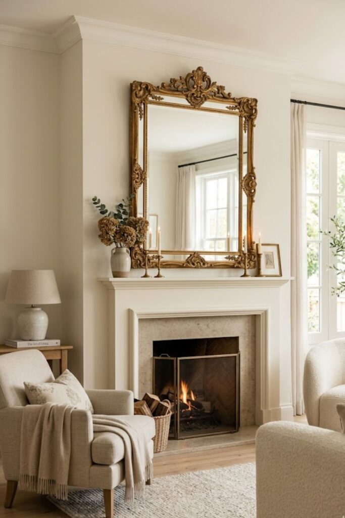 5. Statement Mirror Above Hearth