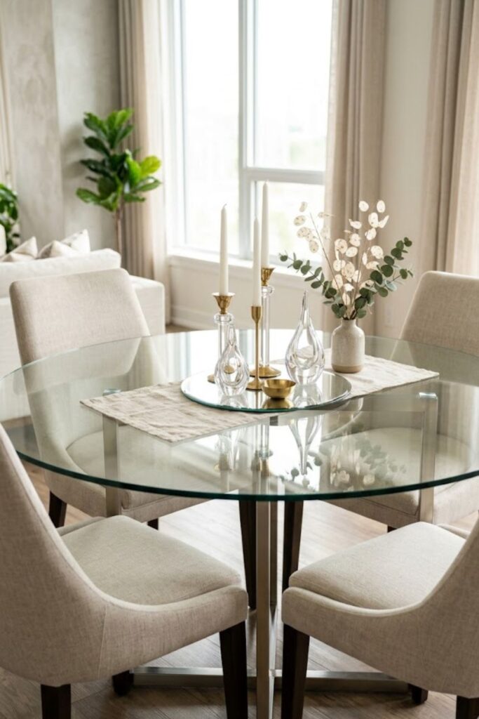 15 Round Glass Dining Table Decor Ideas for Stylish Dining Spaces